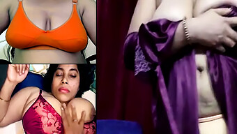 Indische Mutter Mit Großen Nippeln Und Saree