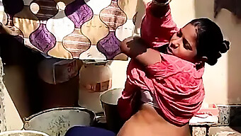 Outdoor Bathing Of Pregnant Indian Village Girl With Indian Desi Tags