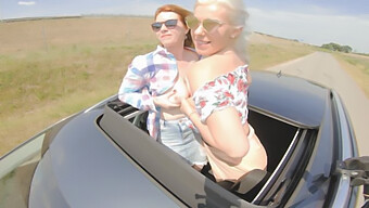 Foursome Orgy With Hitchhiking Girls: A Wild Car Ride With Kate Truu