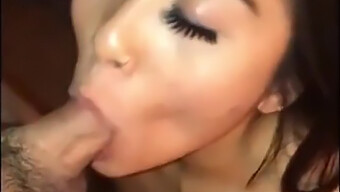 Beautiful Asian Girlfriend Gives An Amazing Blowjob And Receives A Beautiful Cumshot