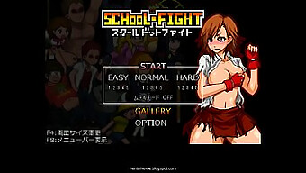 Okeyutei's School Dot Fight: Hentai gameplay and caricature gallery