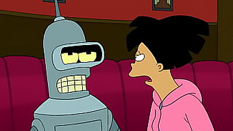 Amy Wong Se Enfrenta A Bender En Un Encuentro De Dibujos Animados Calientes