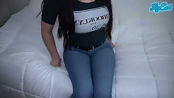 Hot Teen In Tight Jeans Gets A Real Orgasm And Creampie From Her Friend'S Mate