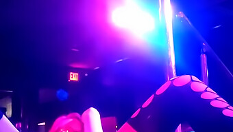 Red-Haired Stripper In Fishnet Lingerie Performs In Las Vegas