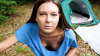 Czech Beauty With Natural Breasts Enjoys The Outdoors