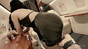 Seductive Models Indulge In Passionate Kisses Aboard A Private Jet