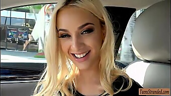 Young Blonde Seductress Gets Picked Up And Vigorously Fucked On Hitchhiking Adventure