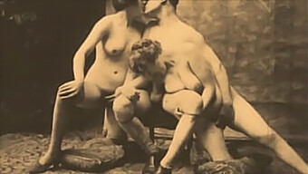 Vintage Threesome Action With Hairy Beauties