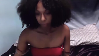 Mars May, A Black Woman With Curly Hair, Enjoys Pleasuring Herself