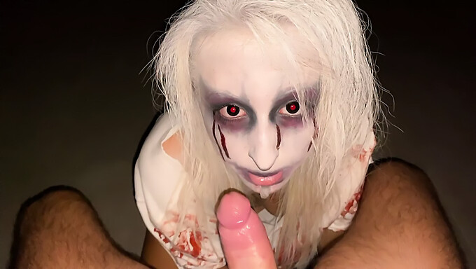 Amateur couple's Halloween-themed homemade video features old and young wives exchanging sperm