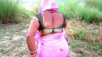 The mother-in-law visits the farm and engages in passionate kissing in the Indian language