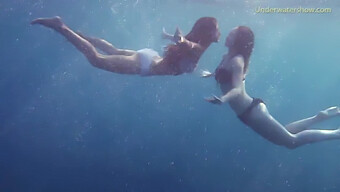 Barefoot Babes Basking In The Ocean Alone