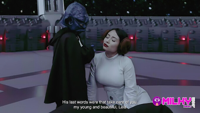 Master Yoda deep throat với công chúa Latina Leia trong bản nhái Star Wars này