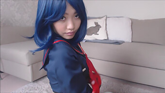 Asian Schoolgirl Ryuko Matoi Uses Dildo To Masturbate And Climax