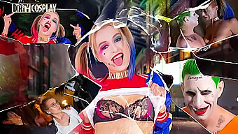 La Sexy Harley Sinn Et La Fille Aux Gros Seins Naturels Natalia Starr S'Engagent Dans Une Session De Cosplay Torride Avec L'Énorme Étalon Brad Knight