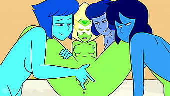 Orgie de dessin animé avec Peridot et ses camarades de classe dans une parodie hilarante